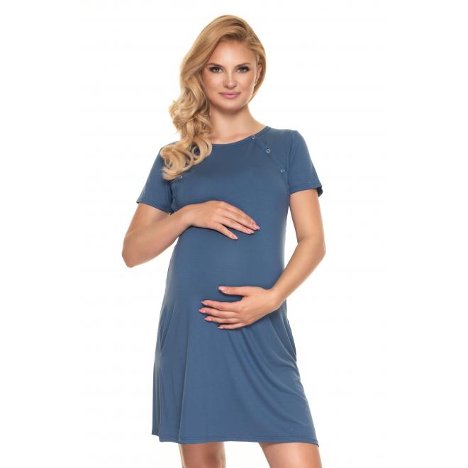 Levně Těhotenská a kojící košile na zapínání z obou stran v modré barvě, PKB1238 0192 L/XL