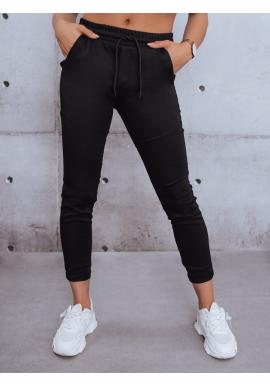 Dámské stylové kalhoty s gumou v pase v černé barvě
