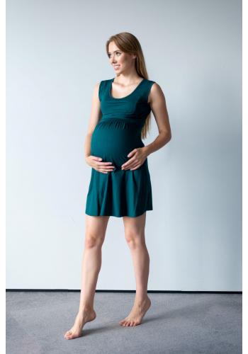Zelená bavlněná noční košile pro těhotné a kojící ženy