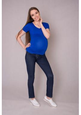 Klasická modrá těhotenská a kojící halenka