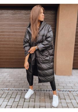 Zimní dámská oversize bunda černé barvy s prošíváním