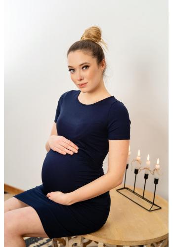 Klasické těhotenské a kojící šaty v tmavě modré barvě