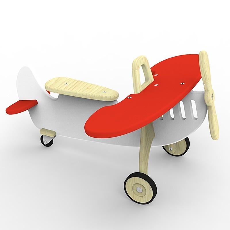 Detské odrážadlo - lietadlo v bielo-sivej farbe