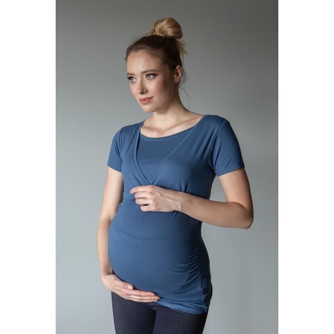 Modrá halenka pro těhotné a kojící ženy