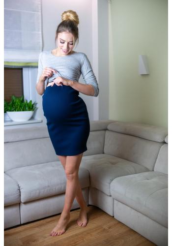 Dámská těhotenská sukně tmavě modré barvy