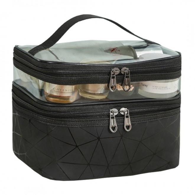 Levně Cestovní kosmetická taška v černé barvě se vzorem, KS35WZ3