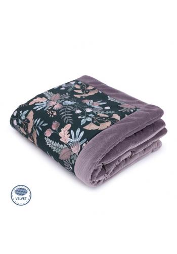 Teplá sametová deka pro děti - tajná zahrada/fialová ve slevě