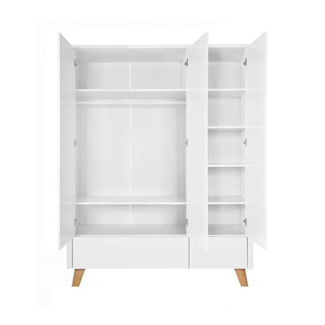 Třídveřová minimalistická skříň v bílé barvě - ZARA