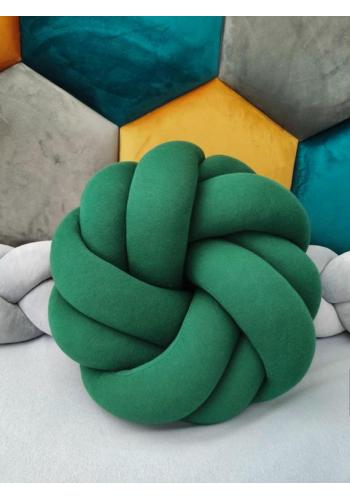 Zelený pletený polštář v akci