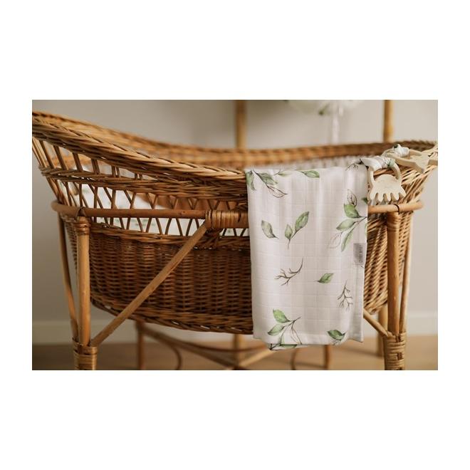 Dětská mušelínovýco - bambusová letní deka s motivem lístků