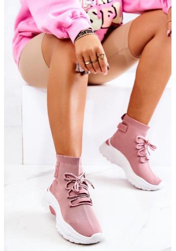 Dámské růžové ponožkové tenisky