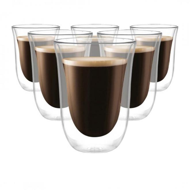 Levně Sada šesti termo sklenic na kávu - 270 ml, SZK29ZESTAW6
