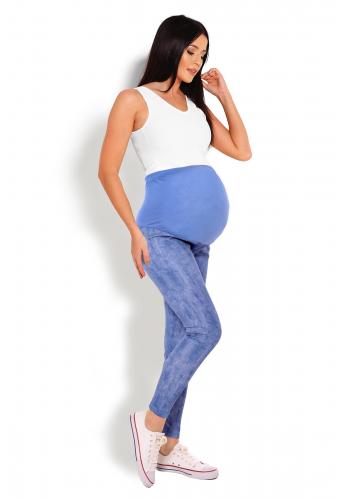 Těhotenské legíny s břišním panelem JEANS LOOK v modré barvě