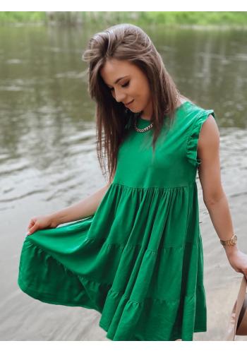 Zelené oversize šaty s volány