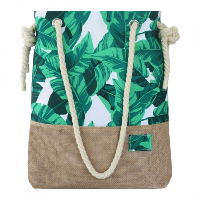 Levně Plážová dámská taška s motivem listů, PL151