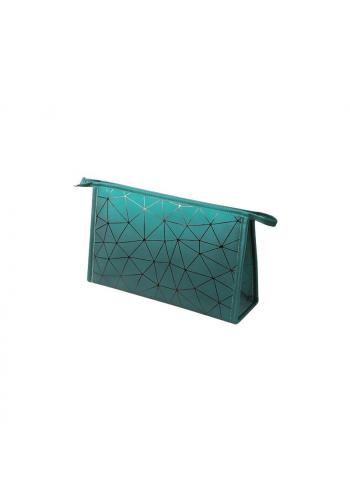 Dámská zelená kosmetická taška se vzorem