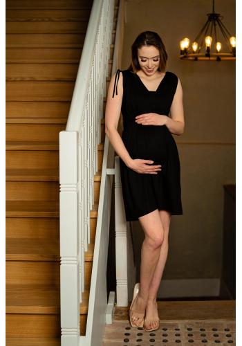 Černé elegantní těhotenské a kojící šaty