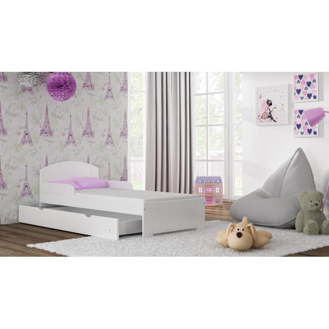 Jednolůžková dětská postel - 160x80 cm, MW16 BILI-S Vanilka S funkcí spaní (bez matrace) Standardní bariéry