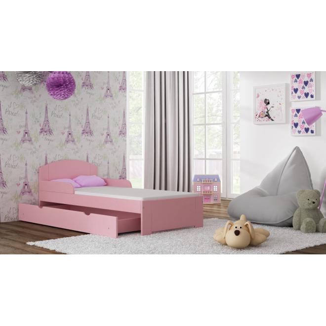 Levně Jednolůžková dětská postel - 180x90 cm, MW18 BILI-S Bílá Jeden na kolejničkách Dodatečná odnímatelná bariéra