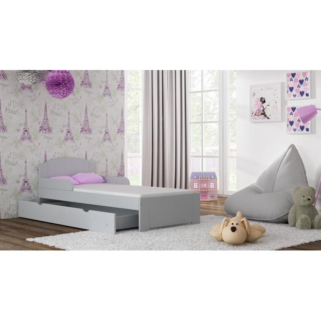 Dětská jednolůžková postel - 200x90 cm, MW21 BILI-S Růžová Bez šuplíku Standardní bariéry