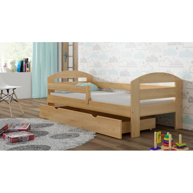 Levně Dětská jednolůžková postel - 180x80 cm, MW47 KAMI Zelená Dva malé na kolečkách Standardní bariéry