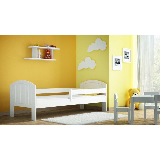 Levně Dětská dřevěná postel - 180x90 cm, MW72 MIKO Bílá Bez šuplíku Standardní bariéry