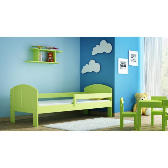 Dřevěná jednolůžková postel pro děti - 190x80 cm, MW73 MIKO Modrá S funkcí spaní (bez matrace) Výměna krátké bariéry za odnímatelnou