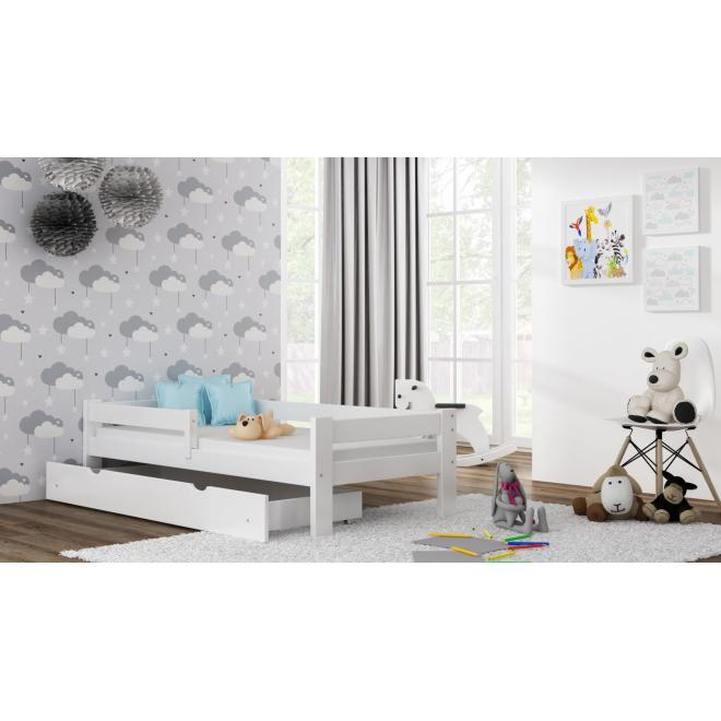 Dětské dřevěné postele - 180x90 cm, MW90 PAWEŁEK Šedá S funkcí spaní (bez matrace) Standardní bariéry