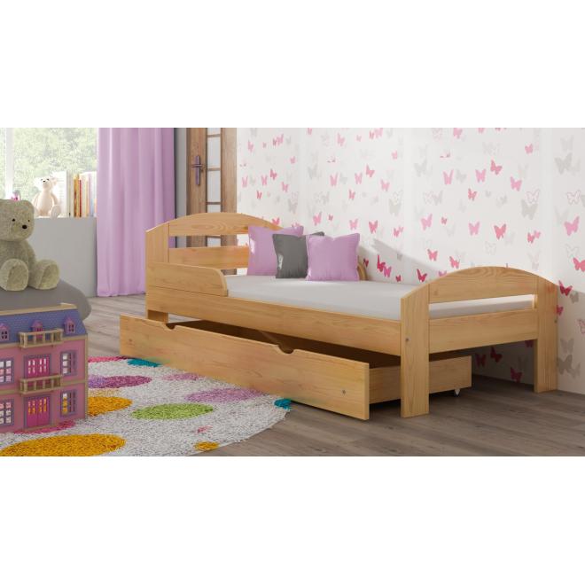 Levně Jednolůžková dětská postel - 180x80 cm, MW101 TIMI Zelená Jeden na kolečkách Standardní bariéry