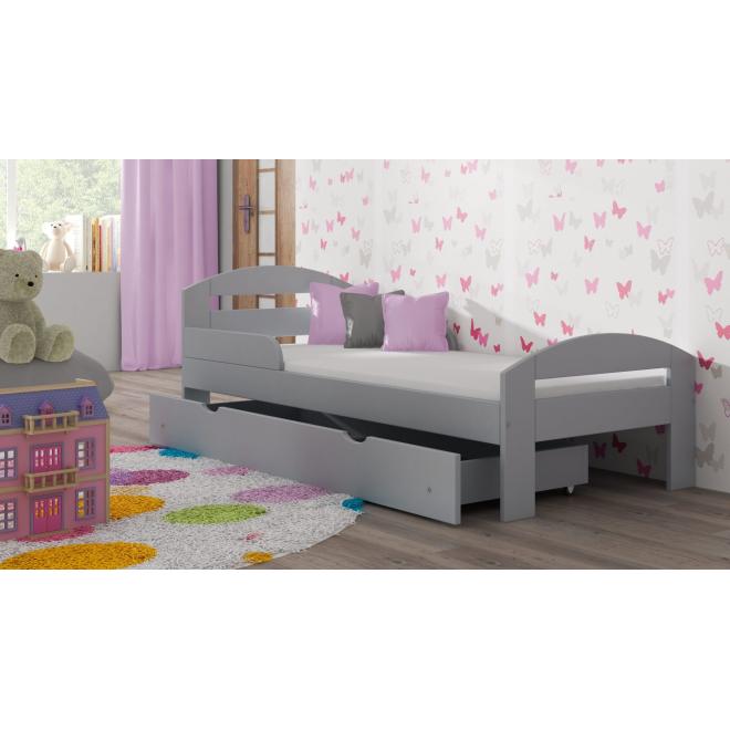 Levně Dětská dřevěná postel - 200x90 cm, MW105 TIMI Olše Jeden na kolečkách Standardní bariéry