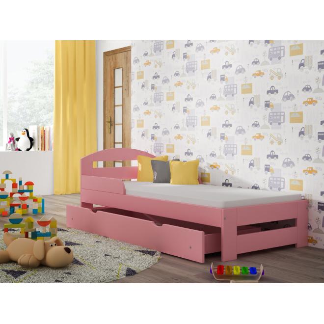 Levně Dřevěná jednolůžková postel pro děti - 190x80 cm, MW109 TIMI-S Borovice S funkcí spaní (bez matrace) Standardní bariéry