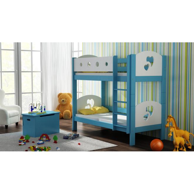 Levně Dětská patrová postel - 180x80 cm, MW169 FINEZJA (SERCA) Zelená Dva malé na kolečkách Dodatečná přišroubovaná bariéra na spodní postel