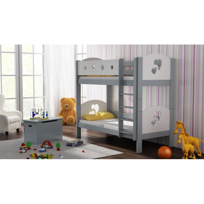 Levně Patrové dětské postele - 180x90 cm, MW170 FINEZJA (SERCA) Tyrkysová Jeden na kolečkách Dodatečná přišroubovaná bariéra na spodní postel