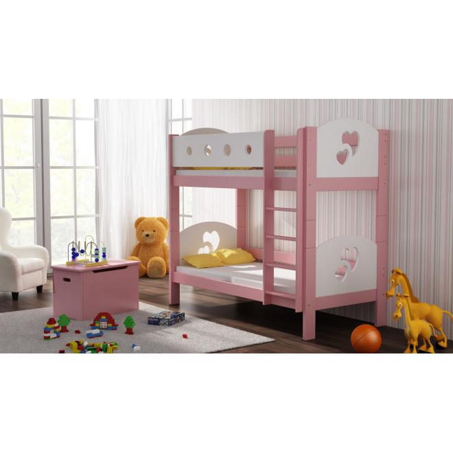 Levně Patrová dětská postel - 190x90 cm, MW172 FINEZJA (SERCA) Zelená Dva malé na kolečkách Dodatečná odnímatelná bariéra