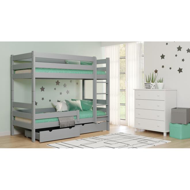 Levně Dětská patrová postel - 190x80 cm, MW183 GAGATEK LUX Zelená S funkcí spaní (bez matrace) Výměna krátké bariéry za odnímatelnou