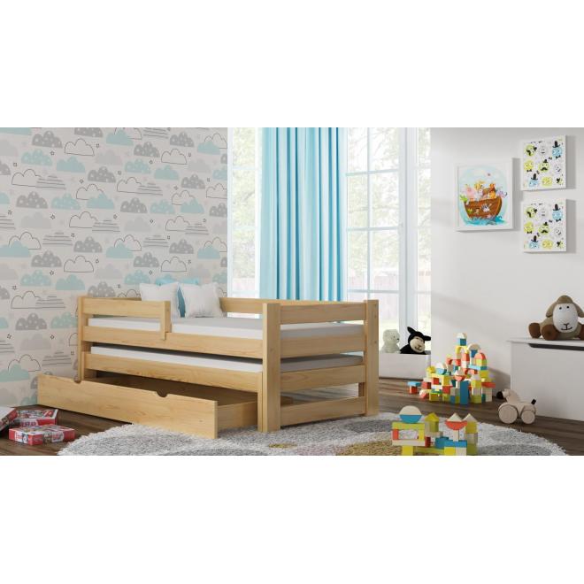 Levně Dvoupatrová dětská postel - 200x90/190x90 cm, MW186 PAWEŁEK DUO Vanilka S funkcí spaní (bez matrace) Standardní bariéry