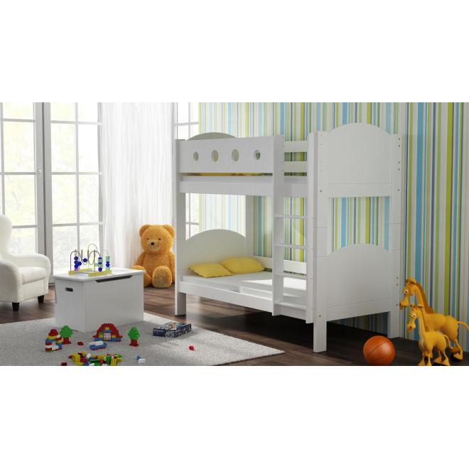 Levně Dětská patrová postel - 160x80 cm, MW189 URWISEK-L Tyrkysová S funkcí spaní (bez matrace) Dodatečná odnímatelná bariéra