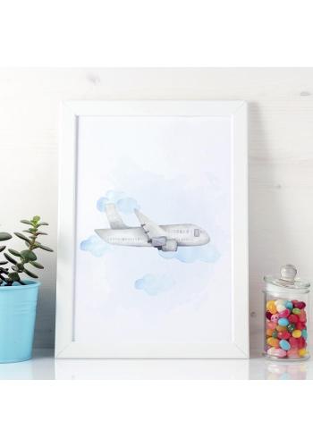 Dětský plakát s motivem letadla do dětského pokoje