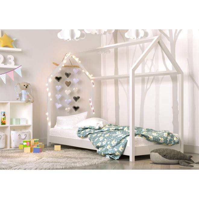 Bílá dětská postel domeček - Bella, KK76 Bella 200x90