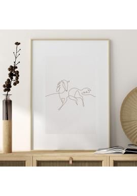 Plakát na zeď - minimalistický kůň