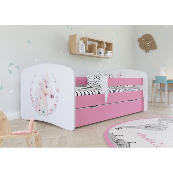 Levně Dětská postel s koníkem - Babydreams 180x80 cm, KK92 Babydreams - Konik ANO Růžová Bez matrace