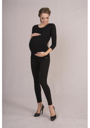 Těhotenská halenka s dlouhými rukávy v černé barvě ve slevě