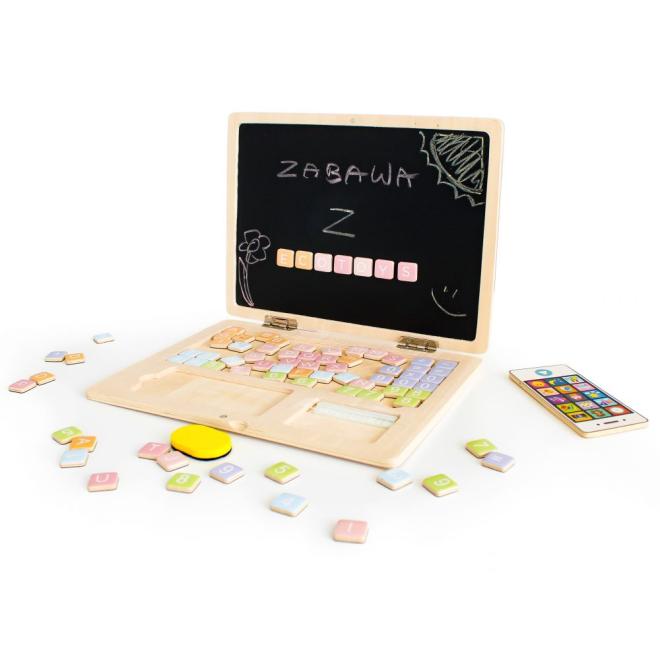 Levně Dřevěný dětský notebook - magnetická vzdělávací tabule, Multi__G068-ECO STANDART