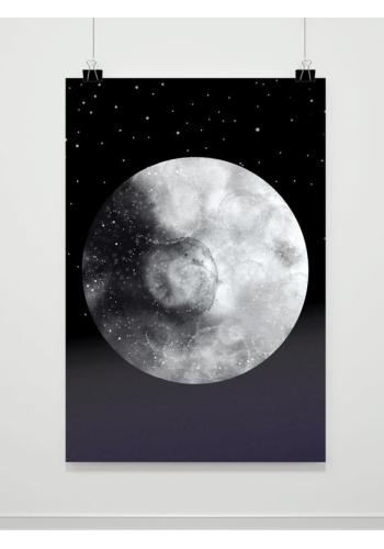 Noční měsíc - závěsný dekorační plakát