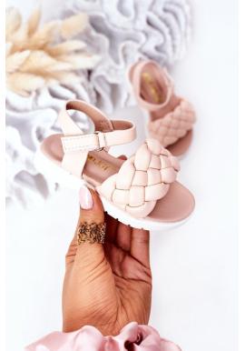 Dětské sandálky v béžové barvě v akci