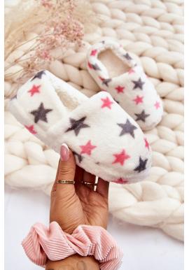 Bílé dětské pantofle s hvězdami