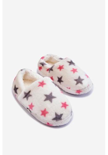 Bílé dětské pantofle s hvězdami