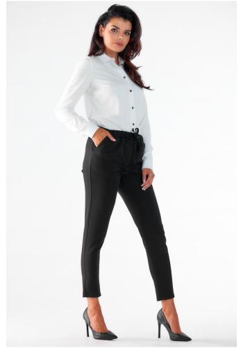 Černé ležérní kalhoty s elastickým pasem