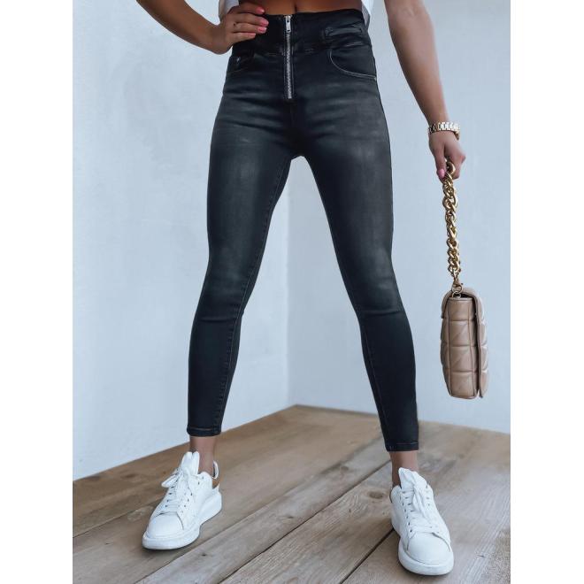 Levně Černé dámské džíny s vysokým pasem, uy1279-26 26