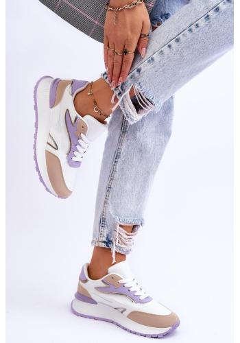 Dámské bílo-fialové sneakersy
